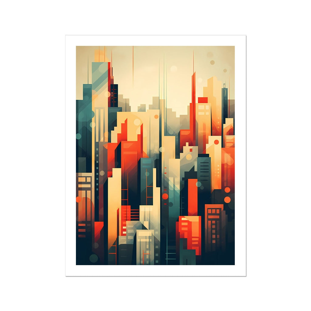 Art Deco Metropolis: Modern Abstract City Wall Art Series
