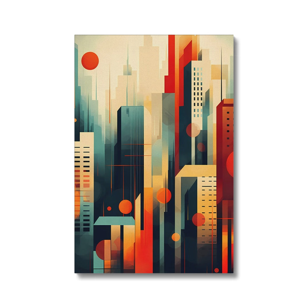 Art Deco Metropolis: Modern Abstract City Wall Art Series