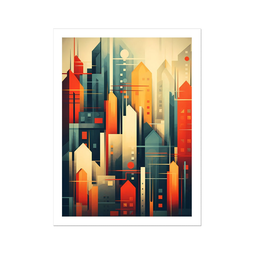 Art Deco Metropolis: Modern Abstract City Wall Art Series