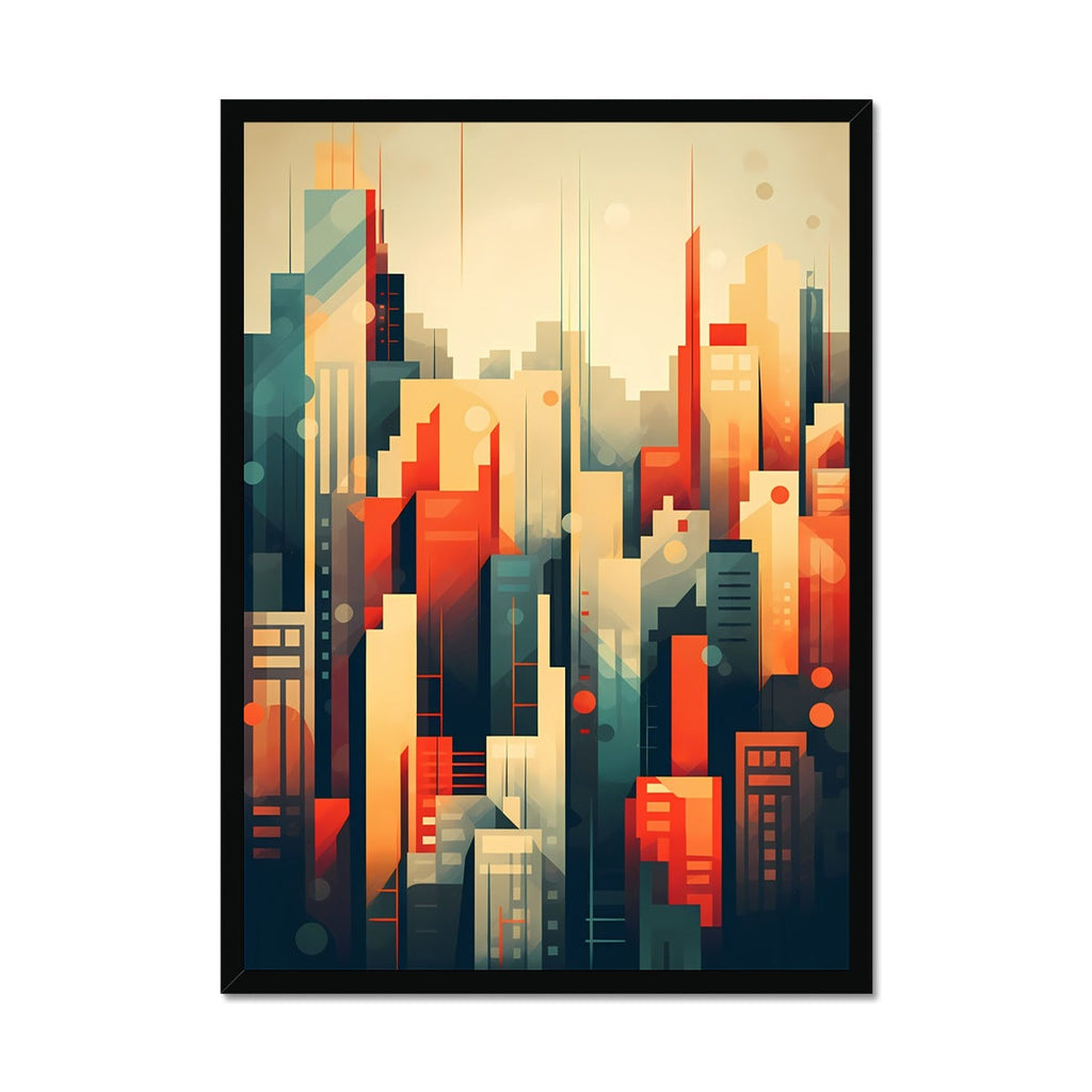 Art Deco Metropolis: Modern Abstract City Wall Art Series
