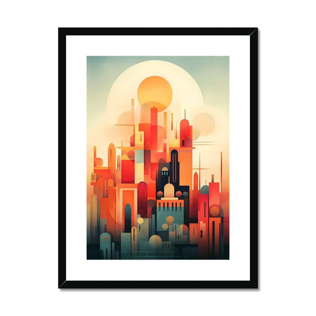Vibrant Metropolis: Modern Abstract City Wall Art Series in Primary Colors
