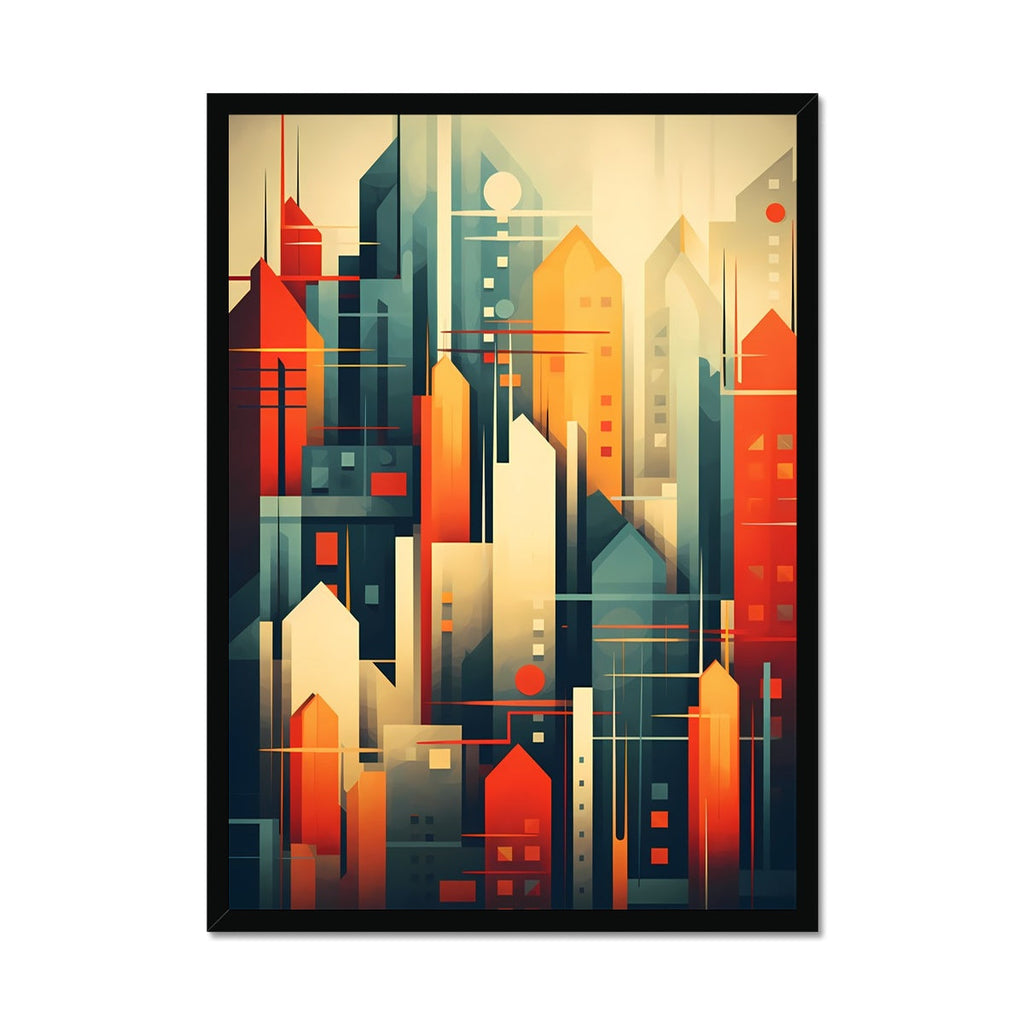 Art Deco Metropolis: Modern Abstract City Wall Art Series