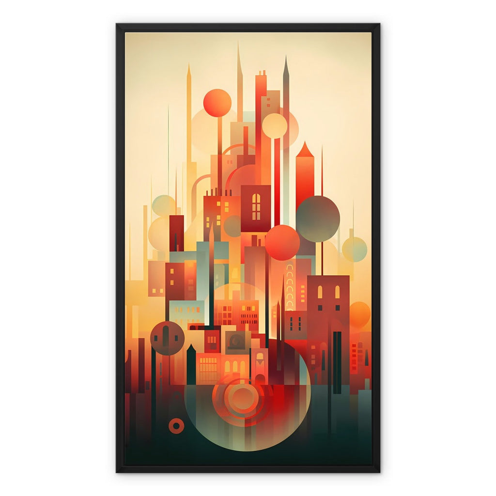 Vibrant Metropolis: Modern Abstract City Wall Art Series in Primary Colors