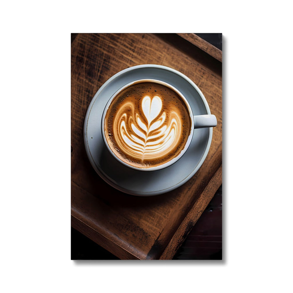 a gorgeous photo of a latte with a delicious heart design and coffee beans