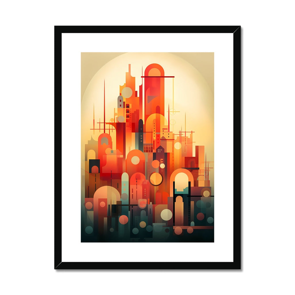 Vibrant Metropolis: Modern Abstract City Wall Art Series in Primary Colors