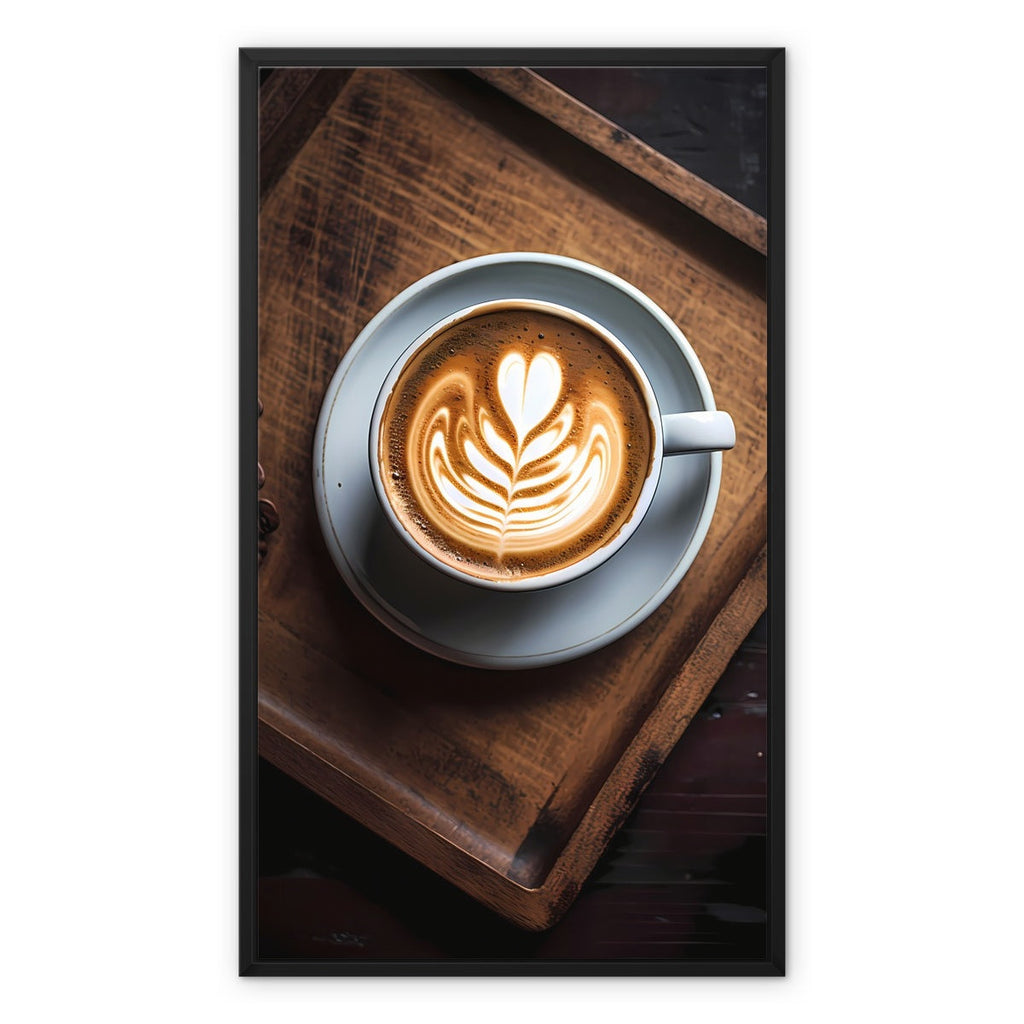 a gorgeous photo of a latte with a delicious heart design and coffee beans