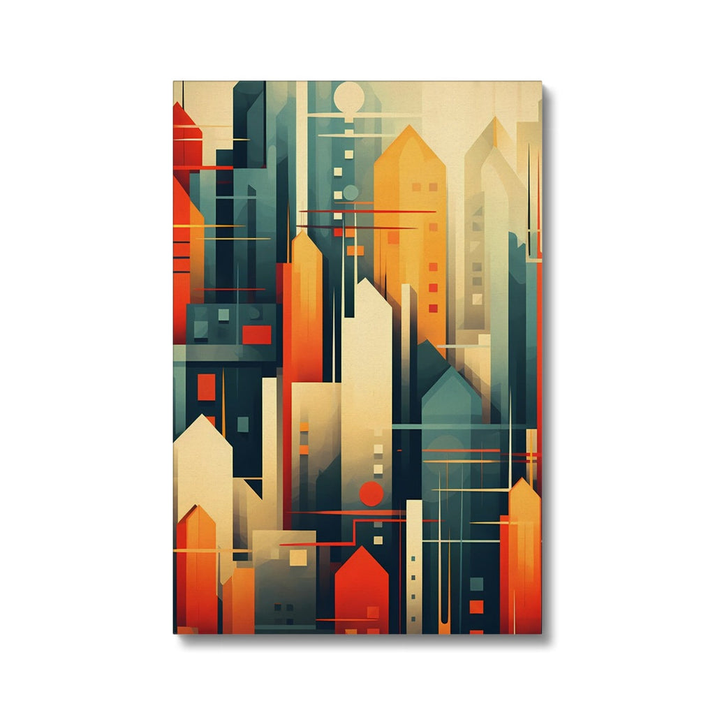 Art Deco Metropolis: Modern Abstract City Wall Art Series