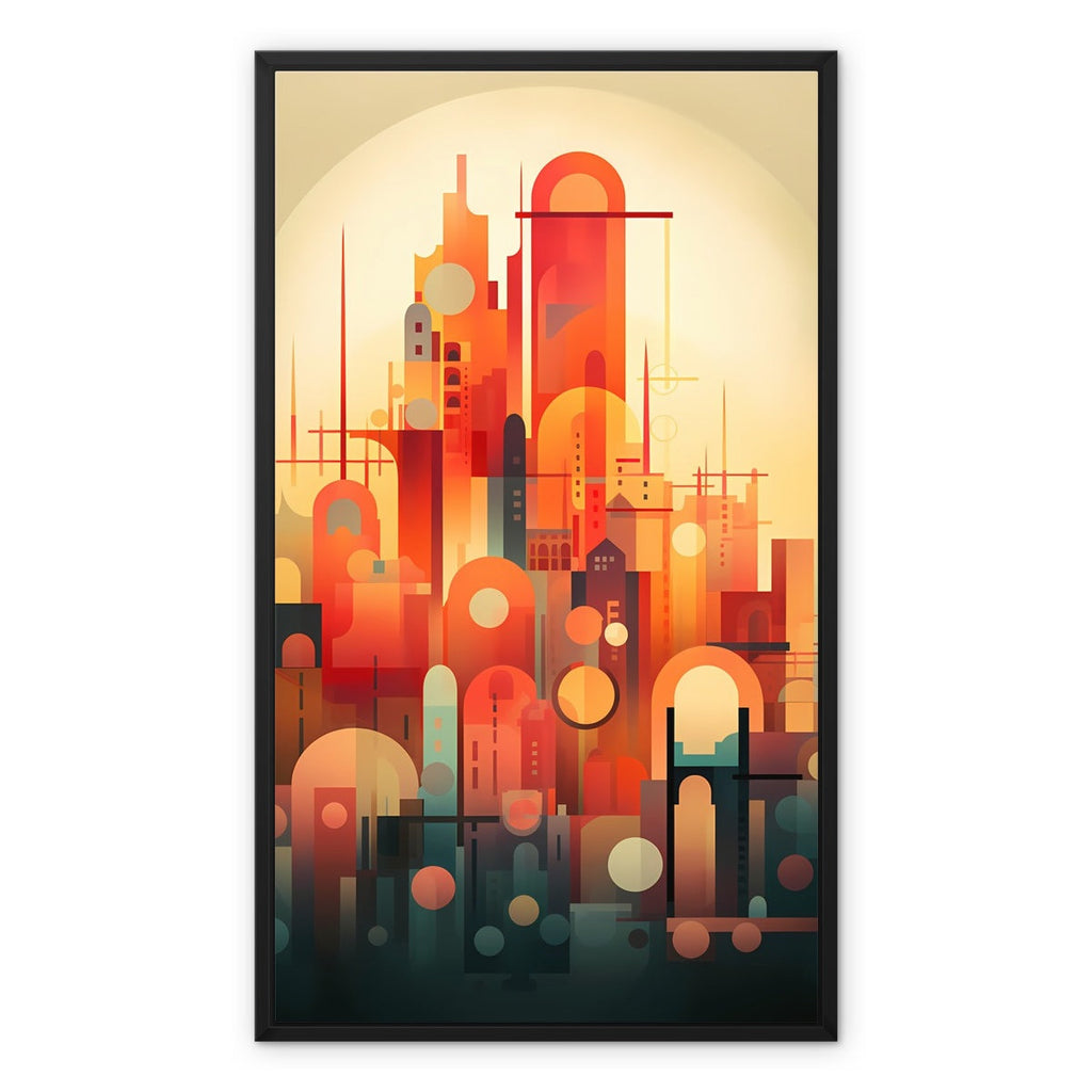 Vibrant Metropolis: Modern Abstract City Wall Art Series in Primary Colors