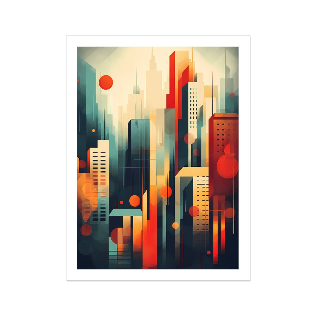 Art Deco Metropolis: Modern Abstract City Wall Art Series