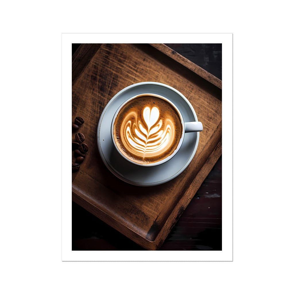 a gorgeous photo of a latte with a delicious heart design and coffee beans