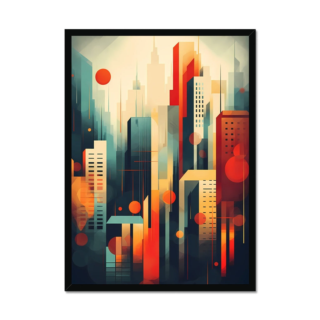 Art Deco Metropolis: Modern Abstract City Wall Art Series