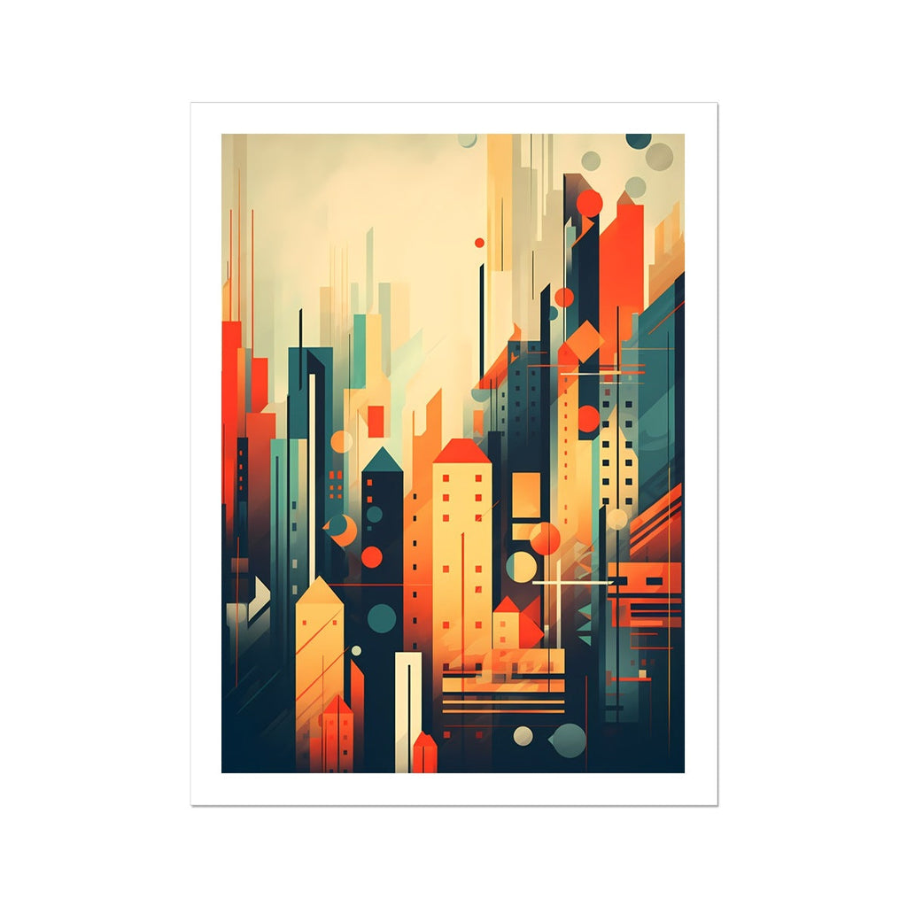 Art Deco Metropolis: Modern Abstract City Wall Art Series
