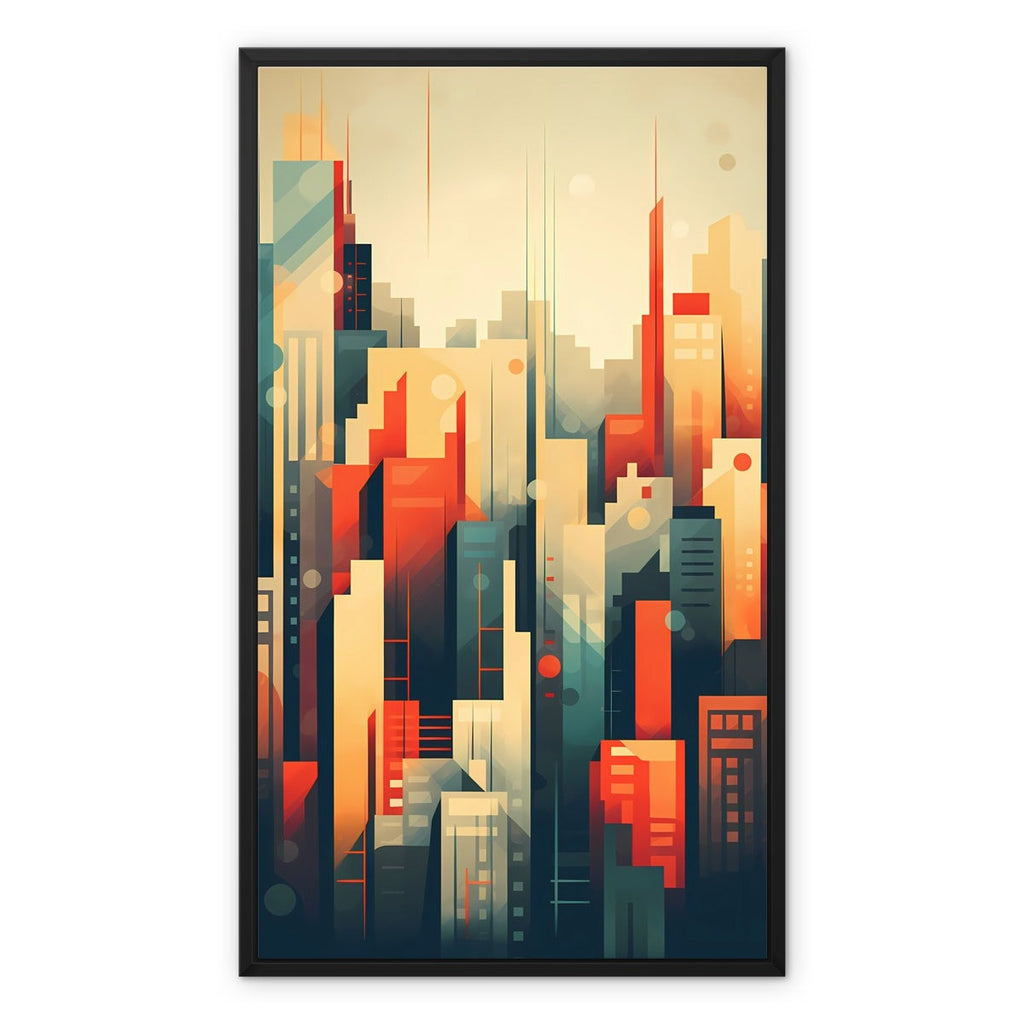 Art Deco Metropolis: Modern Abstract City Wall Art Series