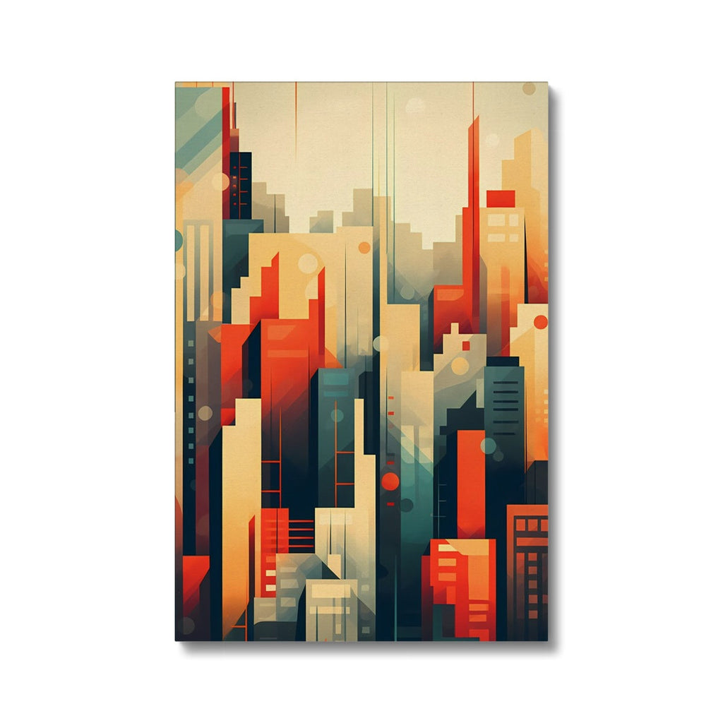 Art Deco Metropolis: Modern Abstract City Wall Art Series