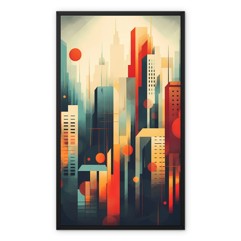 Art Deco Metropolis: Modern Abstract City Wall Art Series