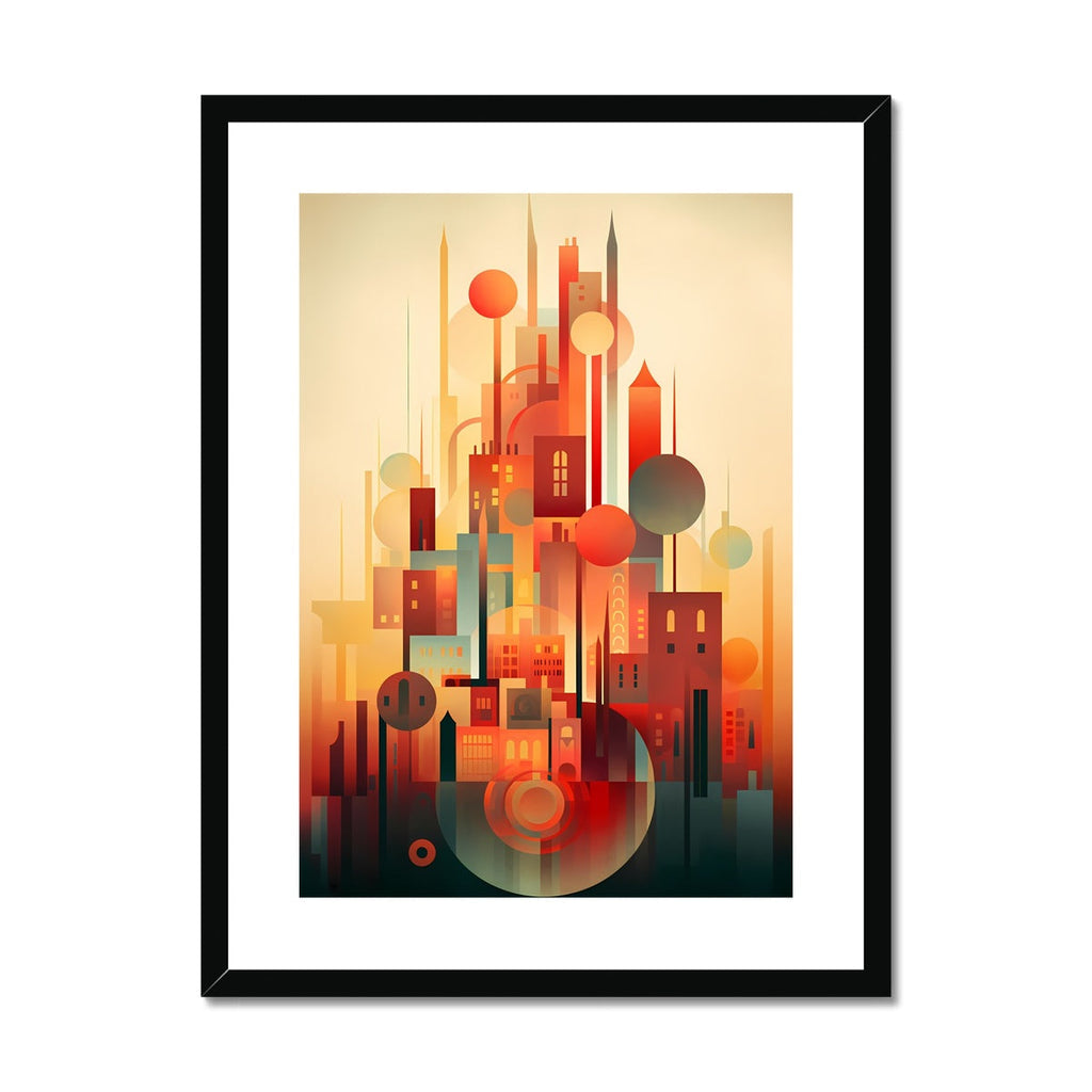 Vibrant Metropolis: Modern Abstract City Wall Art Series in Primary Colors