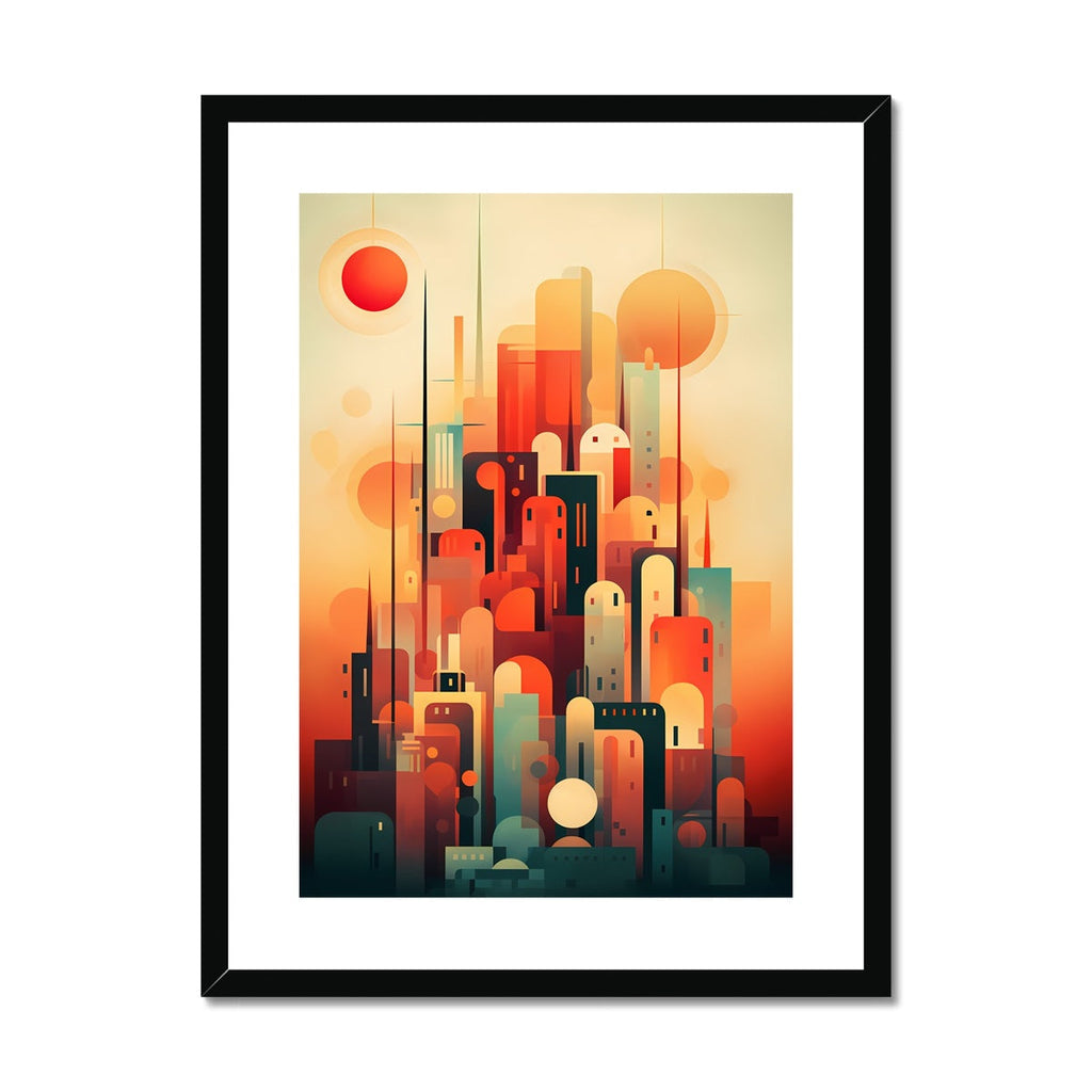 Vibrant Metropolis: Modern Abstract City Wall Art Series in Primary Colors